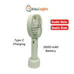 DP-7651 Double Motor Handheld Rechargeable Fan - Image 2
